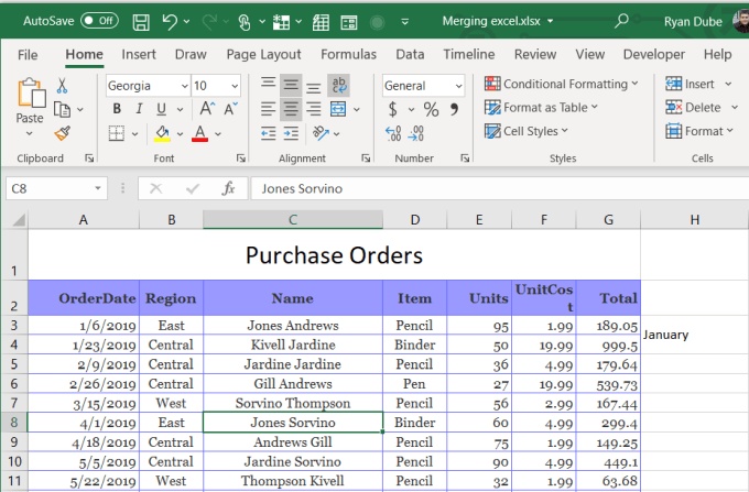 hai-columns-đã dán - Help Desk Geek Cách Gộp Ô, Cột, Hàng Trong Excel Hình 20