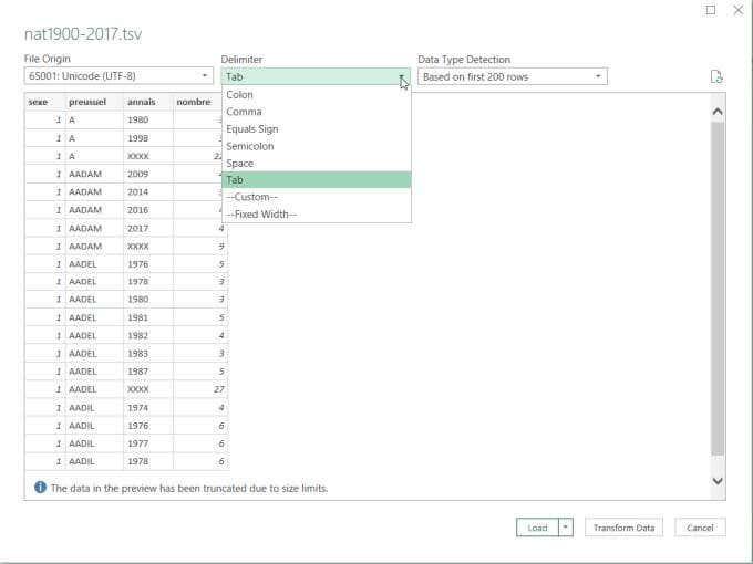 dữ liệu được phân định bằng tab - Help Desk Geek Cách chèn CSV hoặc TSV vào bảng tính Excel ảnh 9