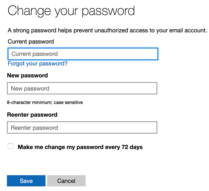nhập mật khẩu mới - Help Desk Geek Cách thay đổi mật khẩu Outlook của bạn hình ảnh 5