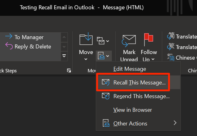 thu hồi-email-outlook - Help Desk Geek Cách thu hồi một email trong Outlook hình 5