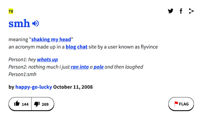 smh-urban-dictionary - Mẹo công nghệ trực tuyến Nguồn gốc của hình ảnh SMH