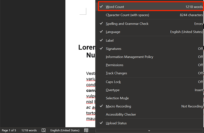 kích hoạt-đếm từ - Help Desk Geek Cách hiển thị số từ trong Microsoft Word hình 4
