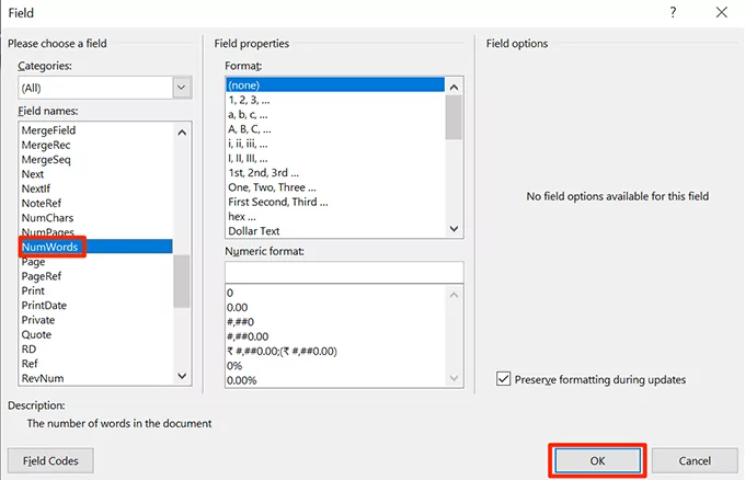 add-numwords - Bộ phận trợ giúp Geek Cách Hiện Số Từ Trong Microsoft Word Hình 12