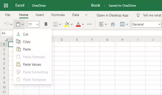 excel-online-menu - Help Desk Geek Sự khác biệt giữa Microsoft Excel Online và Excel For Desktop hình 2