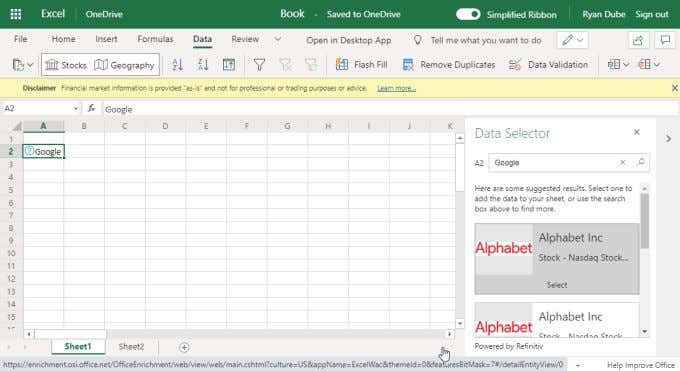 excel-online-stock-quotes - Help Desk Geek Sự khác biệt giữa Microsoft Excel Online và Excel For Desktop hình 10