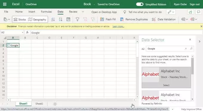 excel-online-stock-quotes - Help Desk Geek Sự khác biệt giữa Microsoft Excel Online và Excel For Desktop hình 10