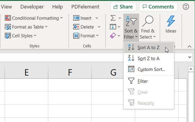 lựa chọn sắp xếp - Help Desk Geek Cách sắp xếp theo bảng chữ cái trong Excel hình 8
