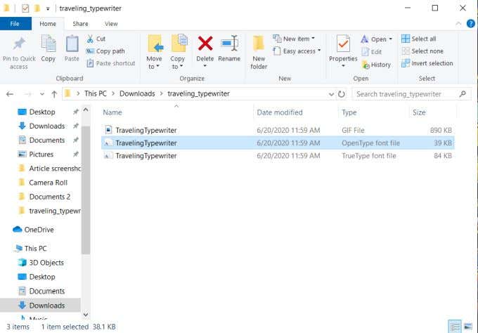 extractfiles - Bộ phận trợ giúp Geek Cách thêm phông chữ mới vào Microsoft Word hình 5