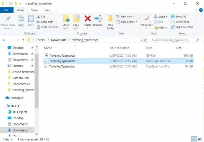 extractfiles - Bộ phận trợ giúp Geek Cách thêm phông chữ mới vào Microsoft Word hình 5
