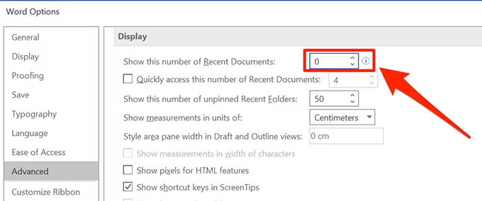 vô hiệu hóa danh sách tập tin đã mở gần đây - Help Desk Geek Cách xóa danh sách file đã mở gần đây trong Word ảnh 7