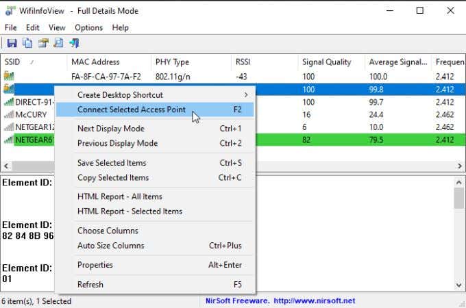 wifiinfoview-connect - Mẹo kỹ thuật trực tuyến Cách mọi người có thể nhìn thấy các mạng có SSID bị vô hiệu hóa image 2