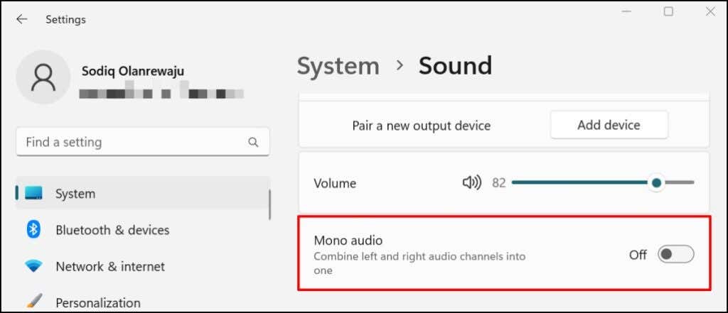 15-enable-mono-audio-windows-11 - Bộ phận trợ giúp Geek Tai nghe không hoạt động trên Windows 11? 10 Cách khắc phục Hãy thử hình 15