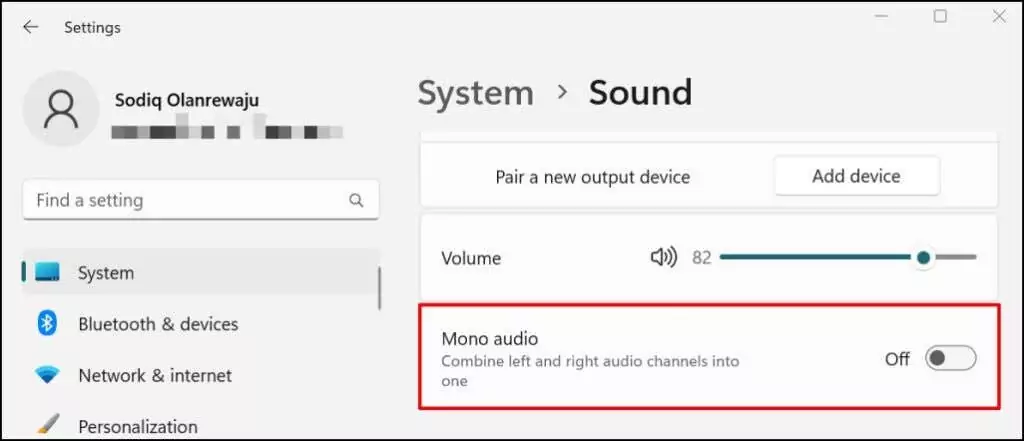 15-enable-mono-audio-windows-11 - Bộ phận trợ giúp Geek Tai nghe không hoạt động trên Windows 11? 10 Cách khắc phục Hãy thử hình 15