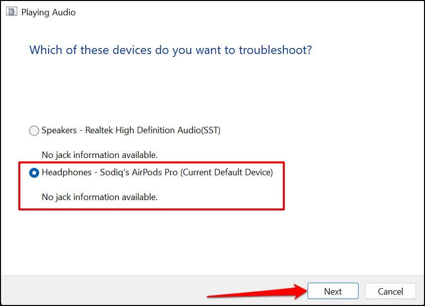 20-khắc phục sự cố tai nghe-không hoạt động-windows-11 - Help Desk Geek Tai nghe không hoạt động trên Windows 11? 10 Cách khắc phục Hãy thử hình ảnh 20