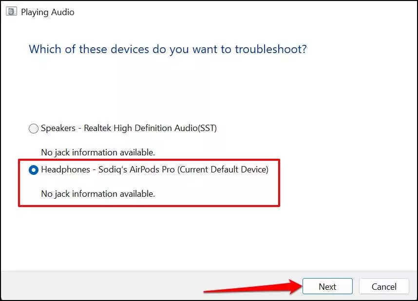20-khắc phục sự cố tai nghe-không hoạt động-windows-11 - Help Desk Geek Tai nghe không hoạt động trên Windows 11? 10 Cách khắc phục Hãy thử hình ảnh 20