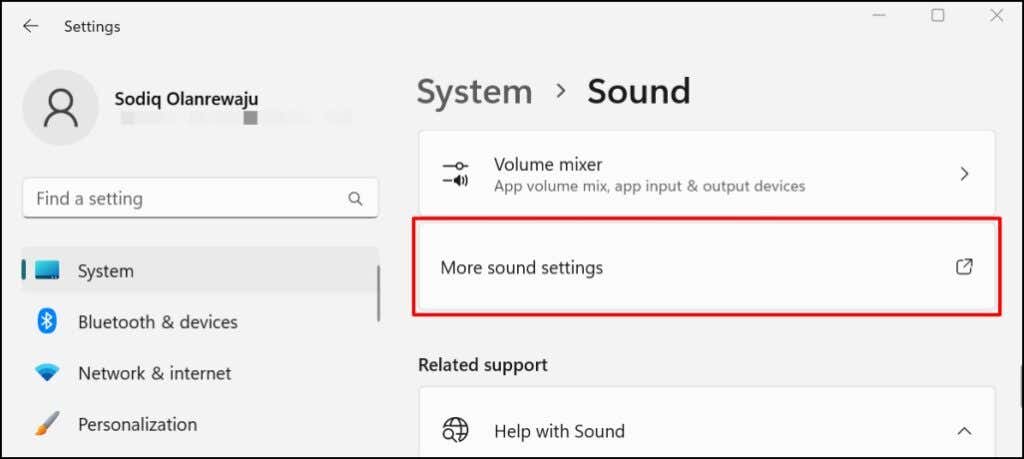 26-windows-11-cài đặt âm thanh - Help Desk Geek Tai nghe không hoạt động trên Windows 11? 10 Cách khắc phục Hãy thử hình 27