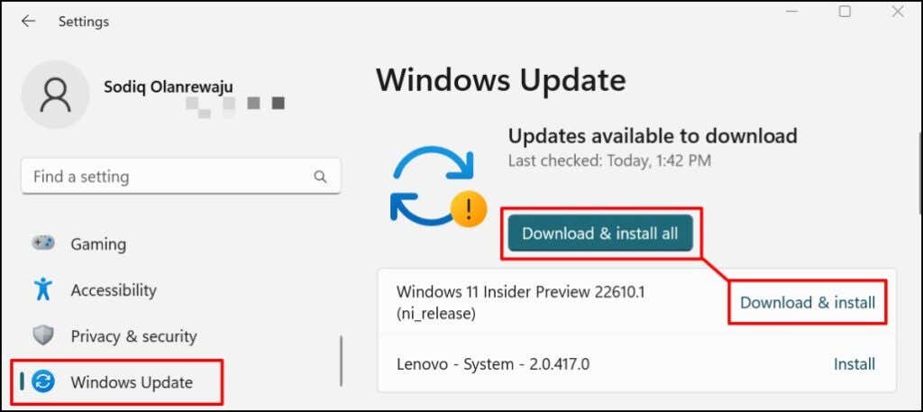 35-install-windows-11-update - Bộ phận trợ giúp Geek Tai nghe không hoạt động trên Windows 11? 10 Cách khắc phục Hãy thử hình 36