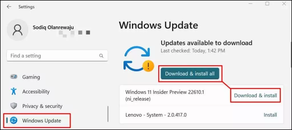 35-install-windows-11-update - Bộ phận trợ giúp Geek Tai nghe không hoạt động trên Windows 11? 10 Cách khắc phục Hãy thử hình 36