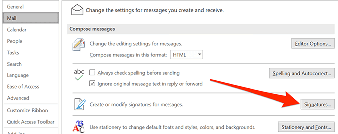 chữ ký triển vọng - Help Desk Geek Cách thêm chữ ký trong Outlook image 4