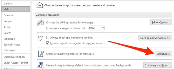 chữ ký triển vọng - Help Desk Geek Cách thêm chữ ký trong Outlook image 4