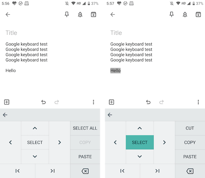 Chế độ chỉnh sửa văn bản trong Gboard - Mẹo kỹ thuật trực tuyến Hoặc Sử dụng hình ảnh Tính năng soạn thảo văn bản