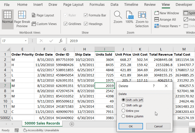 xóa một ô - Help Desk Geek Cách Cố Định Một Dòng Trong Excel Hình 7