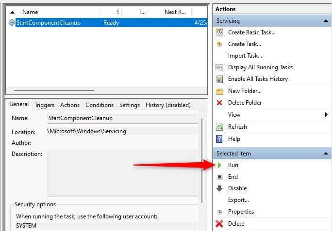10.-run-task - Bộ phận trợ giúp Geek Thư mục WinSxS là gì, tại sao nó lớn và cách dọn dẹp? hình ảnh 11