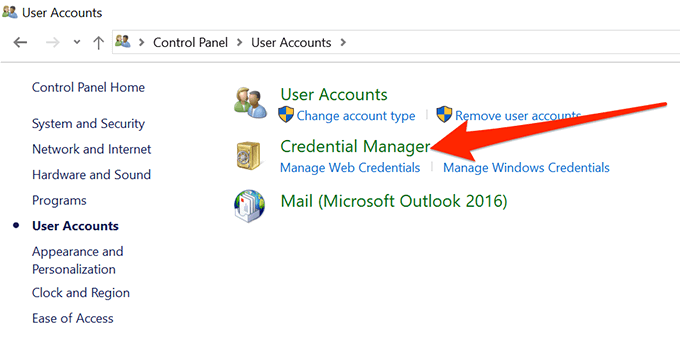 quản lý thông tin xác thực - Help Desk Geek Cách khắc phục Outlook liên tục hỏi mật khẩu hình 4
