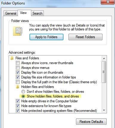 Sửa lỗi MS Office “Không thể xác minh giấy phép” 11 Các tập tin và thư mục ẩn