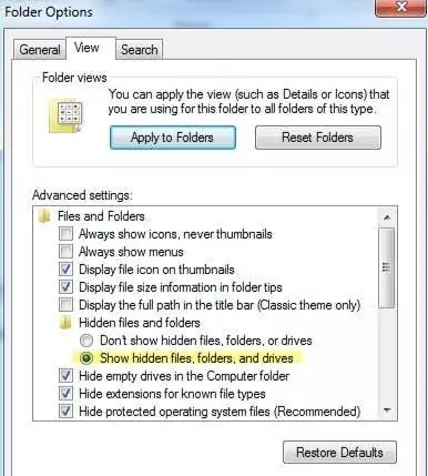 Sửa lỗi MS Office “Không thể xác minh giấy phép” 11 Các tập tin và thư mục ẩn