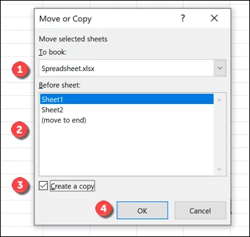 Excel-Move-Sao chép-Trang tính - Bộ phận trợ giúp Geek Cách Gộp Dữ Liệu Trong Nhiều File Excel Hình 5