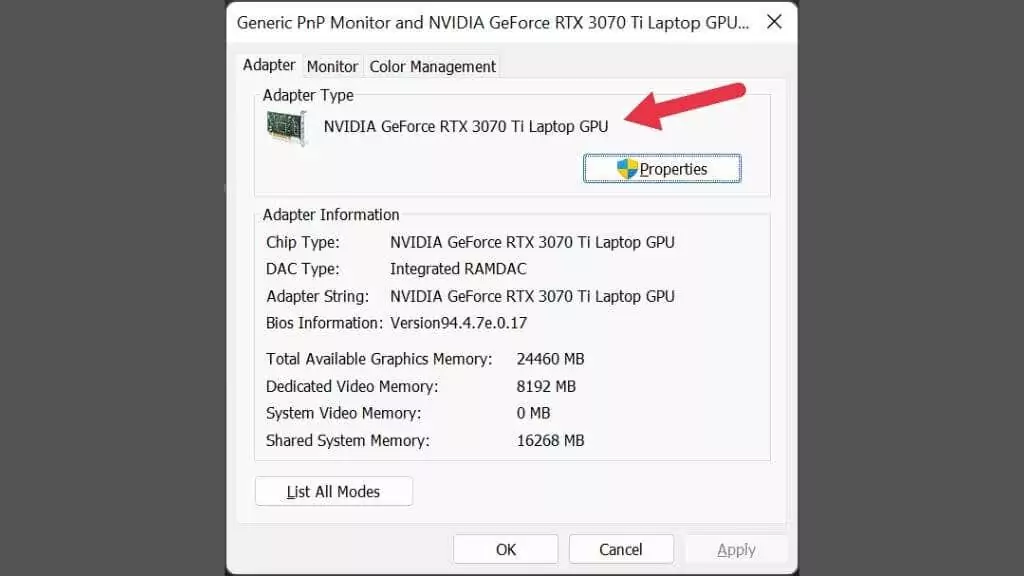 7-Adapter-2 - Người đam mê bộ phận trợ giúp Cách tìm hiểu card đồ họa trong PC Windows 11 của bạn hình 8