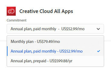 adobe-creative-cloud-price - Mẹo công nghệ trực tuyến Gói Adobe Creative Cloud đầy đủ – Hơn 20 ứng dụng với giá 0,99/tháng image 2
