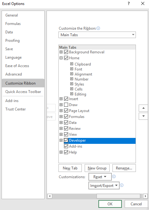 excel-developer-options - Bộ phận trợ giúp Geek 10 mẹo và thủ thuật Excel cho năm 2019 ảnh 8