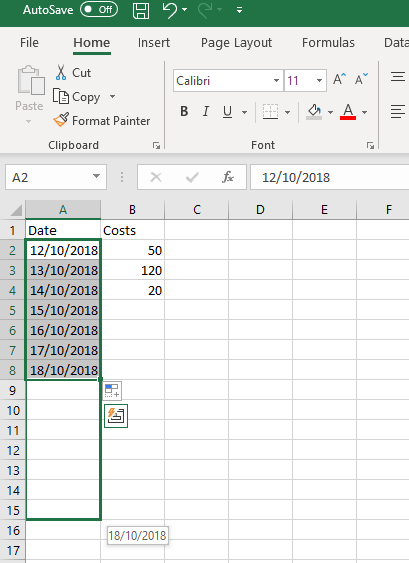 tự động điền dữ liệu - Help Desk Geek 10 mẹo và thủ thuật Excel cho năm 2019 ảnh 6