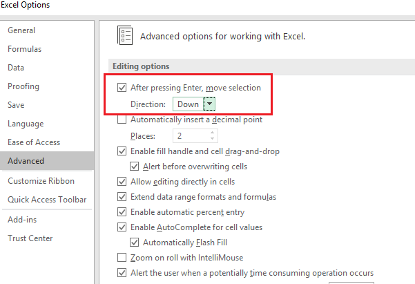 enter-key-controls-excel - Bộ phận trợ giúp Geek 10 mẹo và thủ thuật Excel cho năm 2019 ảnh 14
