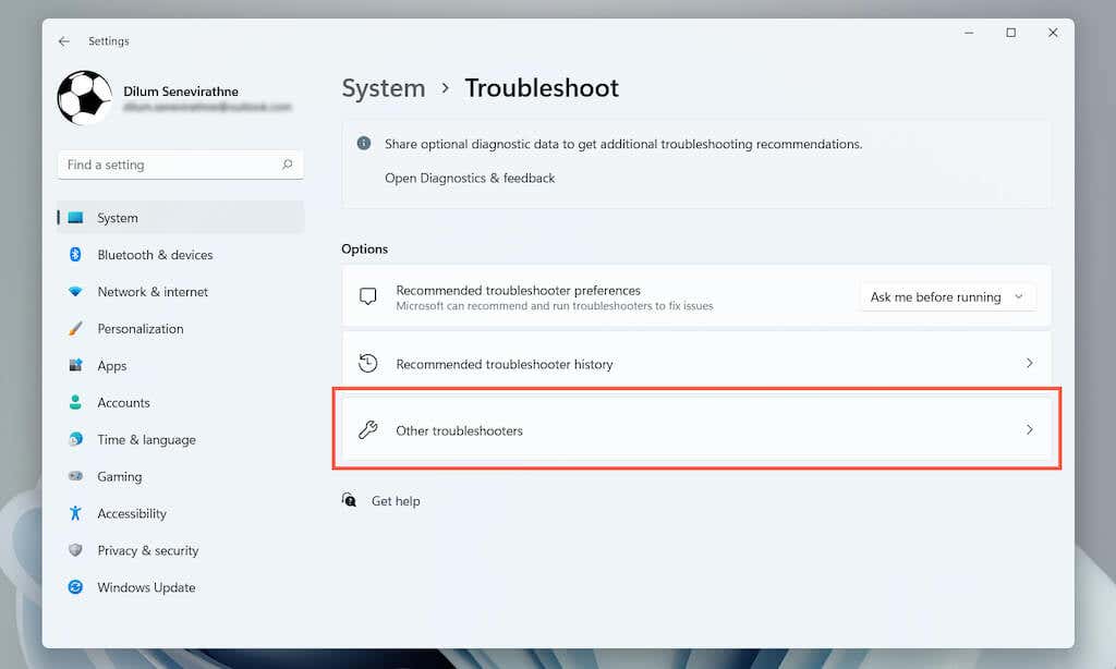 03-Tùy chọn khắc phục sự cố - Help Desk Geek Cách khắc phục hiện tượng lag chuột Bluetooth trong Windows 11 hình 4