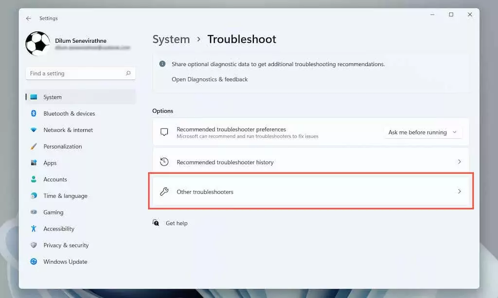 03-Tùy chọn khắc phục sự cố - Help Desk Geek Cách khắc phục hiện tượng lag chuột Bluetooth trong Windows 11 hình 4