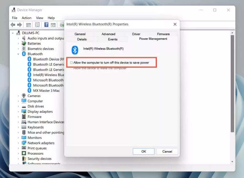 07-Power-Quản lý-Tab - Bộ phận trợ giúp Geek Cách khắc phục hiện tượng lag chuột Bluetooth trong Windows 11 hình 8