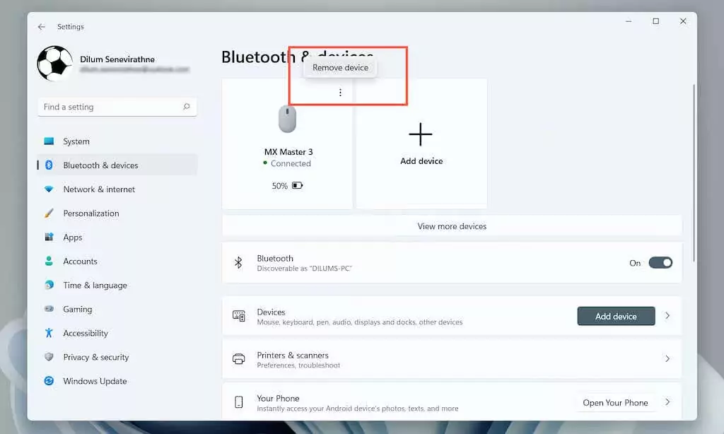 13-Remove-Bluetooth-Devices - Bộ phận trợ giúp Geek Cách khắc phục hiện tượng lag chuột Bluetooth trong Windows 11 hình 14