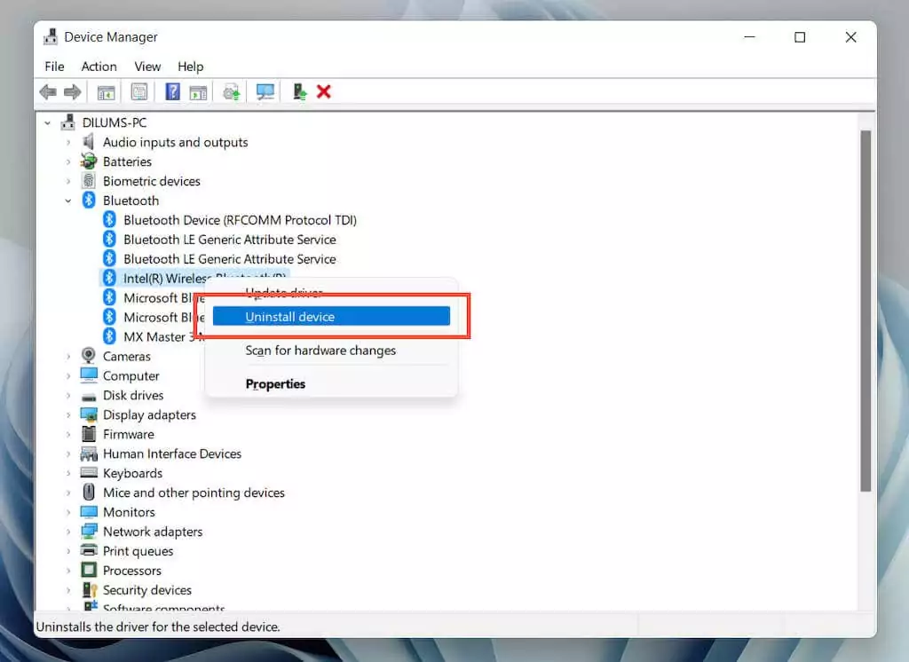 19-Trình điều khiển gỡ cài đặt - Help Desk Geek Cách khắc phục hiện tượng lag chuột Bluetooth trong Windows 11 hình 20