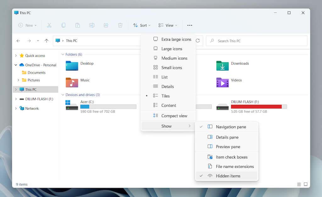 03-Unhide-Files - Bộ phận trợ giúp Geek Cách xác định vị trí thư mục khởi động trong Windows 11 hình 4