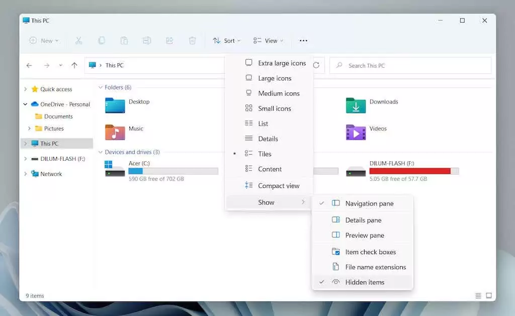 03-Unhide-Files - Bộ phận trợ giúp Geek Cách xác định vị trí thư mục khởi động trong Windows 11 hình 4