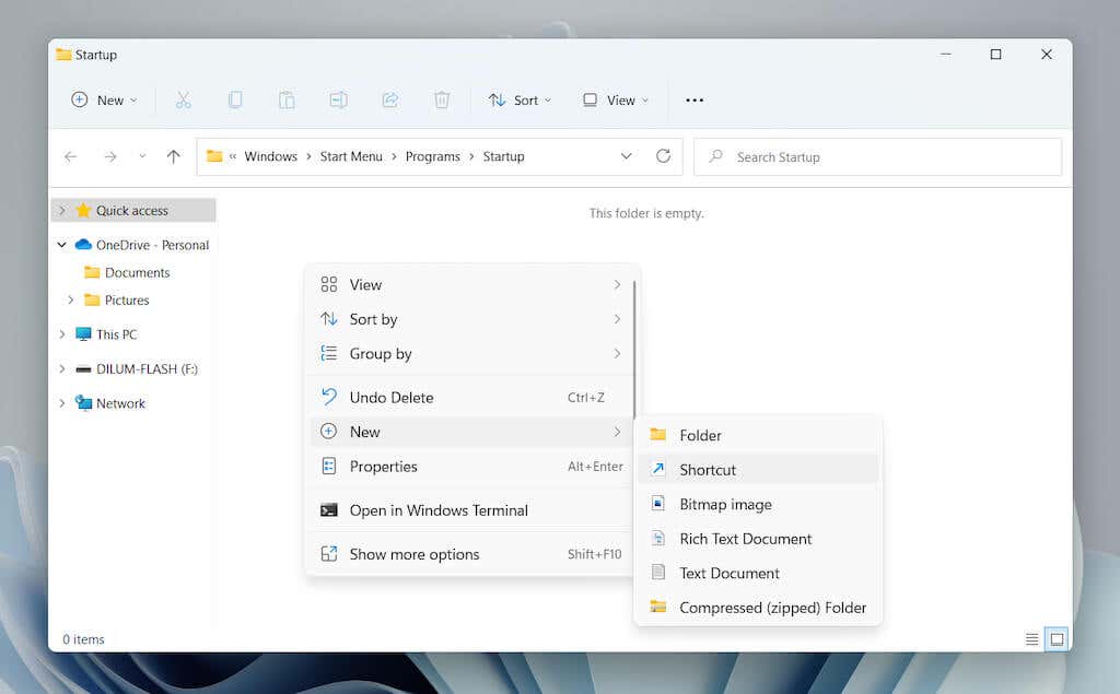08-Lối tắt mới - Help Desk Geek Cách xác định vị trí thư mục khởi động trong Windows 11 hình 9