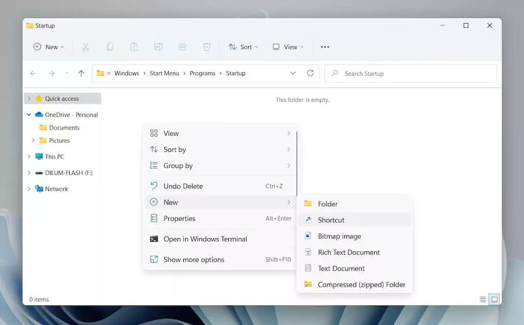 08-Lối tắt mới - Help Desk Geek Cách xác định vị trí thư mục khởi động trong Windows 11 hình 9