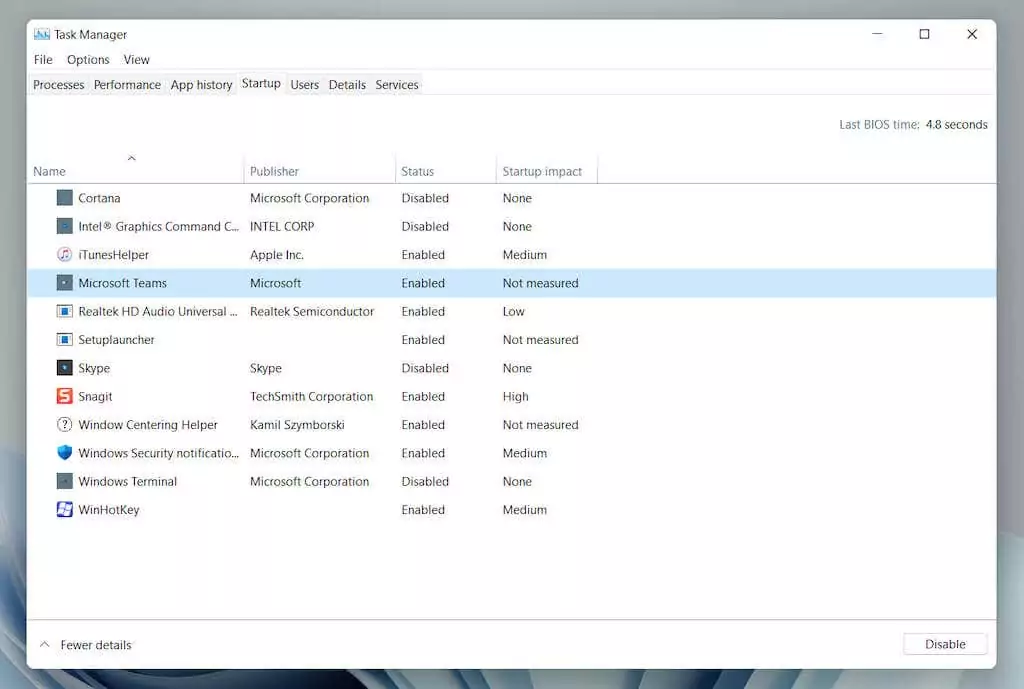 18-Startup-Tab - Bộ phận trợ giúp Geek Cách xác định vị trí thư mục khởi động trong Windows 11 hình 19