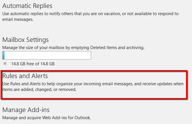 Quy tắc và Cảnh báo - Help Desk Geek Cách tự động chuyển tiếp email trong Outlook 2019 hình 3