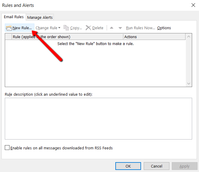 Quy tắc email Quy tắc mới - Help Desk Geek Cách tự động chuyển tiếp email trong Outlook 2019 hình 4