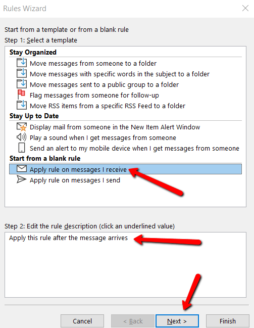 Chọn một mẫu - Help Desk Geek Cách tự động chuyển tiếp email trong Outlook 2019 hình 5