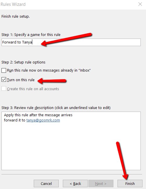 Kết thúc - Help Desk Geek Cách Tự động Chuyển tiếp Email trong Outlook 2019 ảnh 12